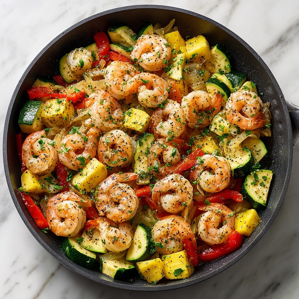 Easy Shrimp Vegetable Skillet Recipe - Recipe Image