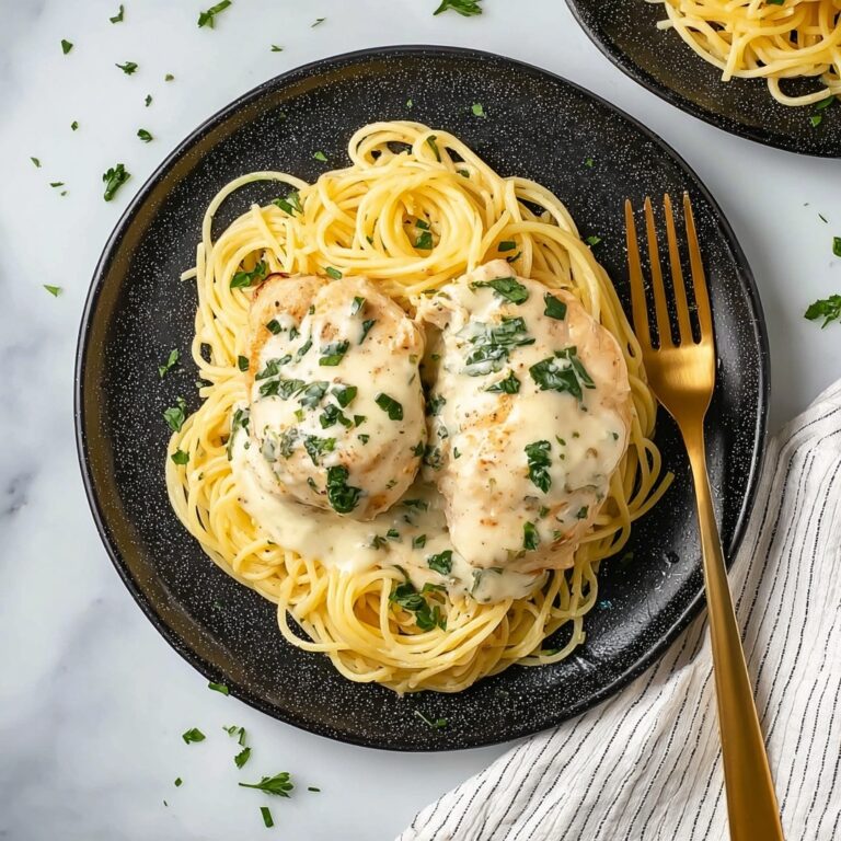 Crockpot Angel Chicken with Creamy Sauce and Angel Hair Pasta Recipe