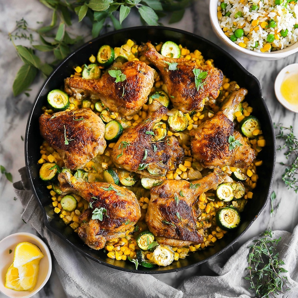 Garlic Butter Chicken with Zucchini and Corn Recipe - Recipe Image