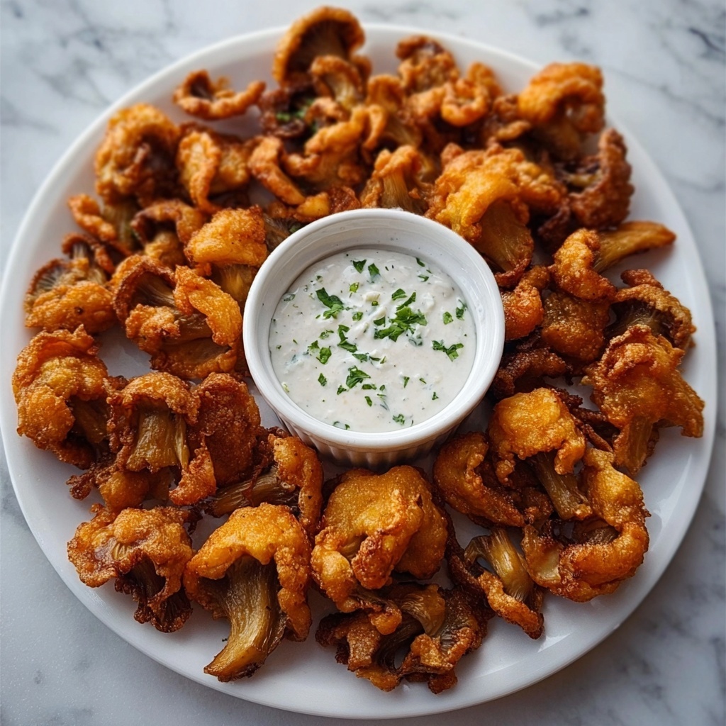 Crispy Fried Mushrooms with Cool Ranch Dip Recipe - Recipe Image