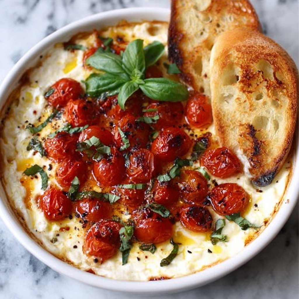 Three Cheese Tomato Bruschetta Dip Recipe - Recipe Image