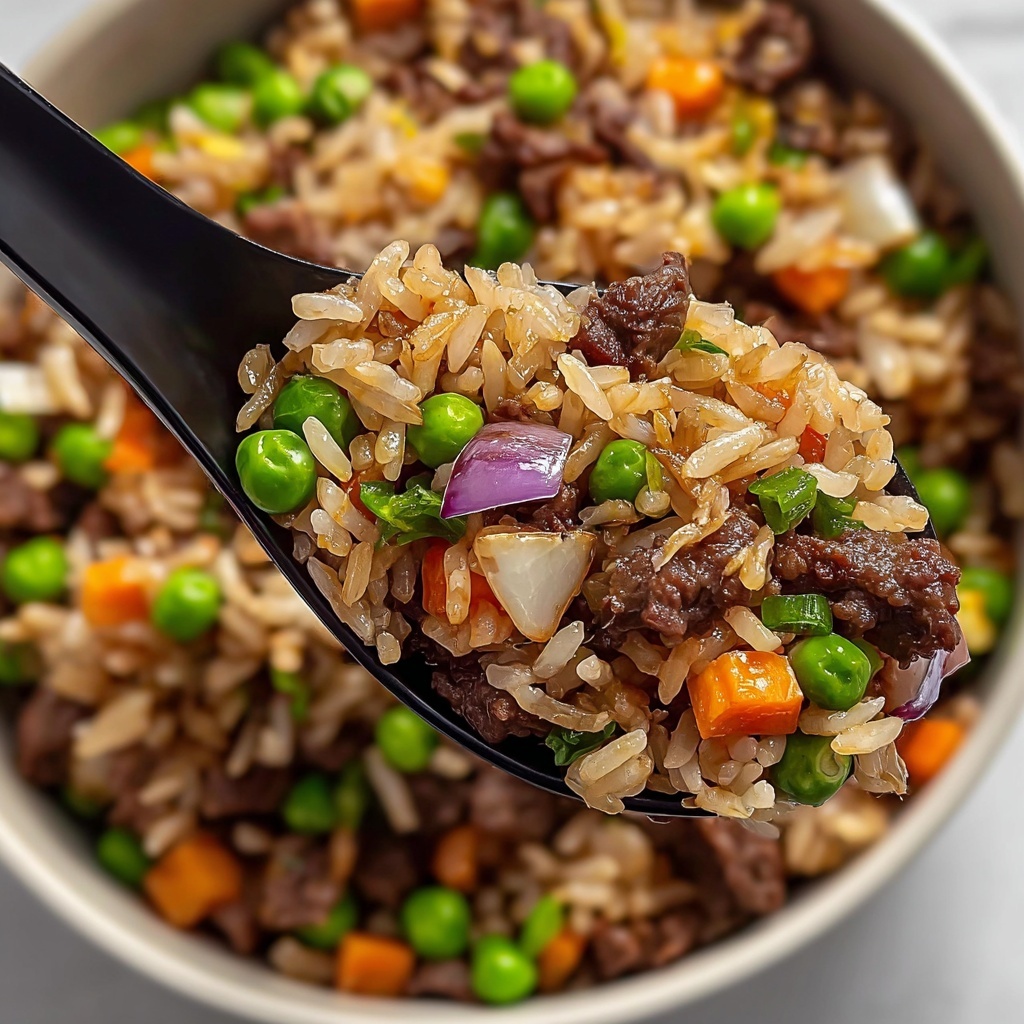 Onion Beef Fried Rice Recipe - Recipe Image