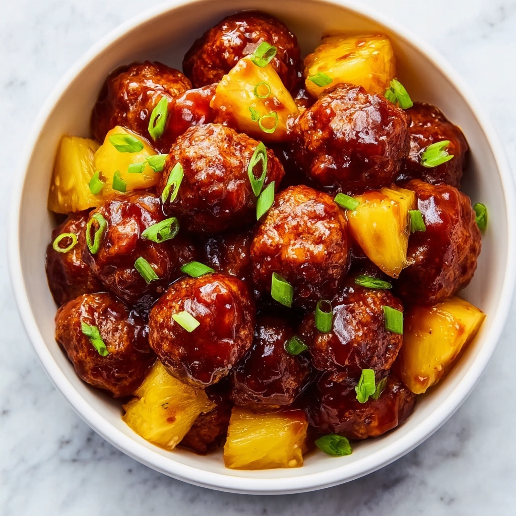 Spicy Hawaiian Crockpot Meatballs Recipe - Recipe Image
