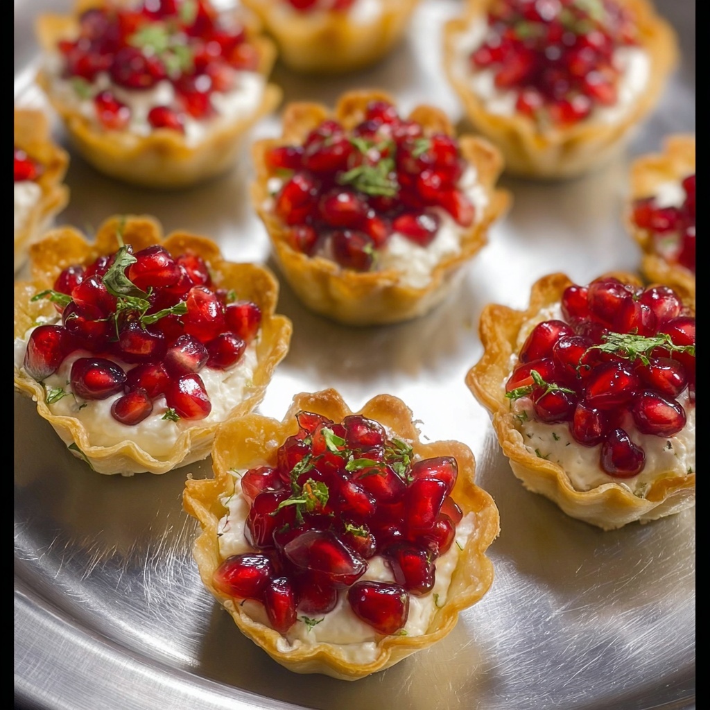 Pomegranate and Goat Cheese Phyllo Bites Recipe - Recipe Image