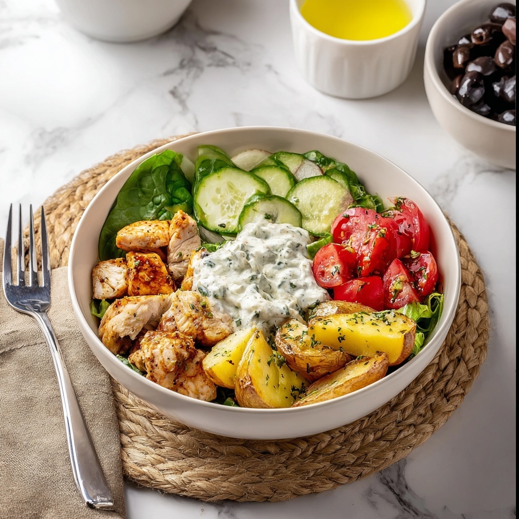 Loaded Greek Chicken Bowl with Dairy-Free Tzatziki Recipe - Recipe Image