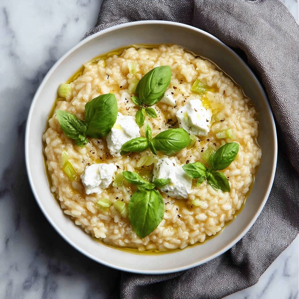 Basil Leek Goat Cheese Risotto Recipe - Recipe Image