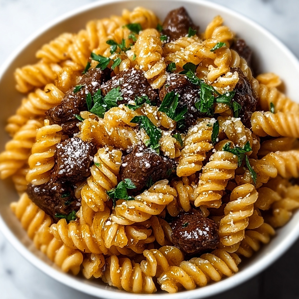 Beef Rotini with Garlic Parmesan Sauce Recipe - Recipe Image