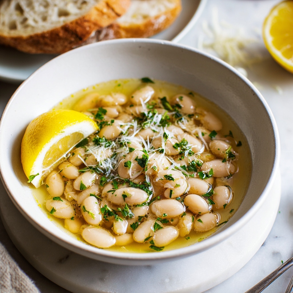 Brothy White Beans with Parmesan and Lemon Recipe - Recipe Image