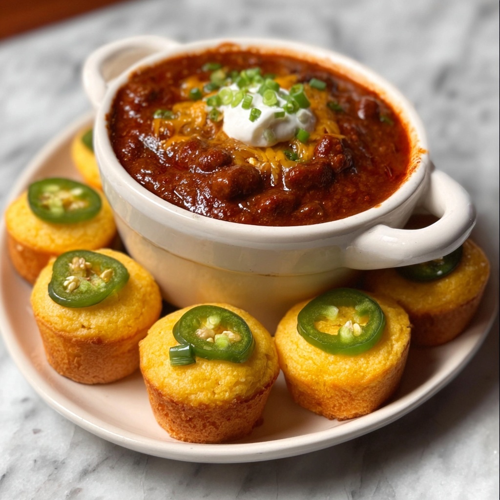 Chili and JalapeƱo Cheddar Cornbread Minis Recipe - Recipe Image