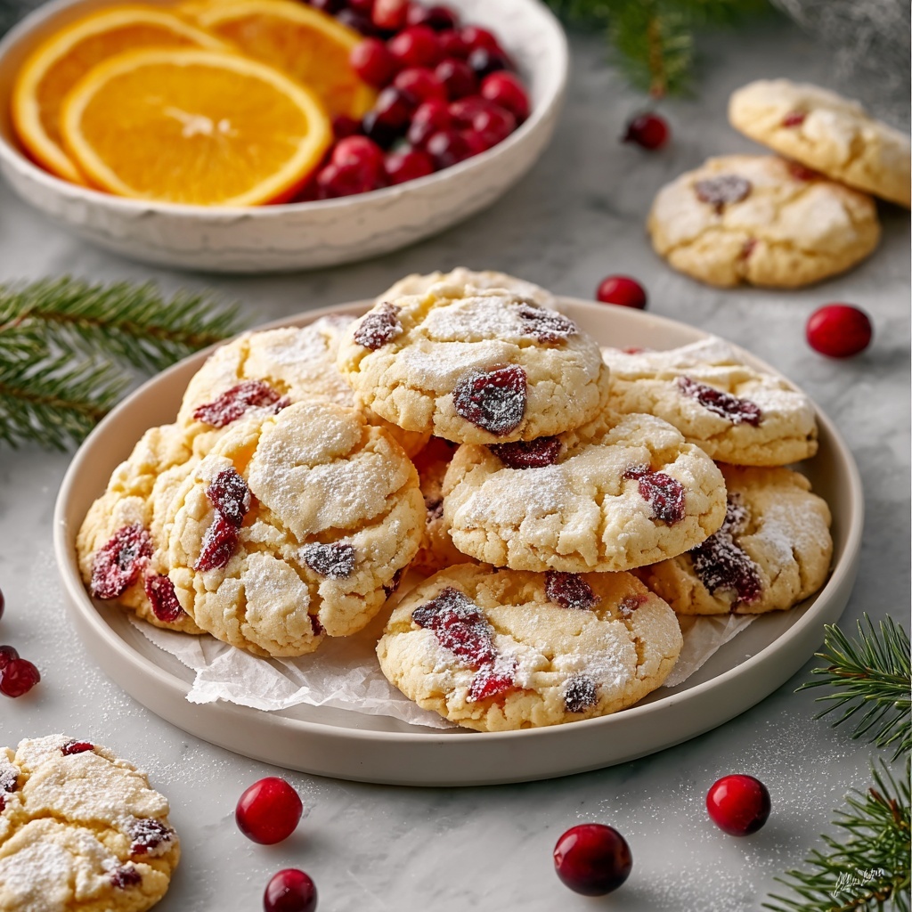 Cranberry Orange Shortbread Cookies Recipe - Recipe Image