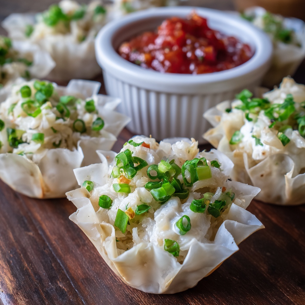 Baked Crab Rangoon Wontons Recipe - Recipe Image