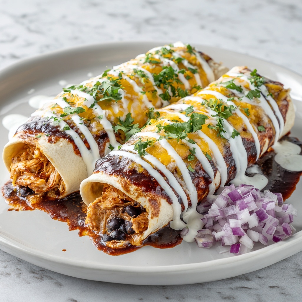 Creamy Chicken Enchiladas with Black Beans and Green Chiles Recipe - Recipe Image