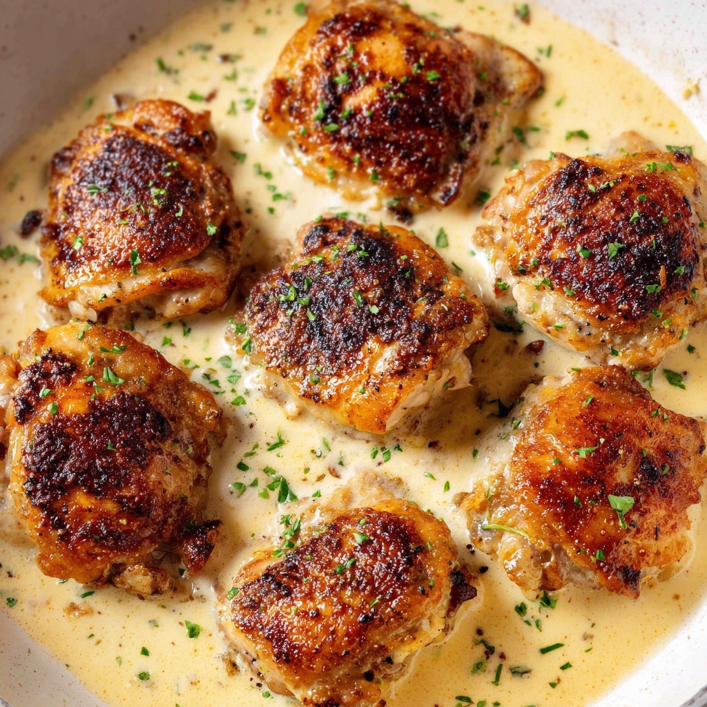 Creamy Oven Baked Chicken Thighs Recipe - Recipe Image