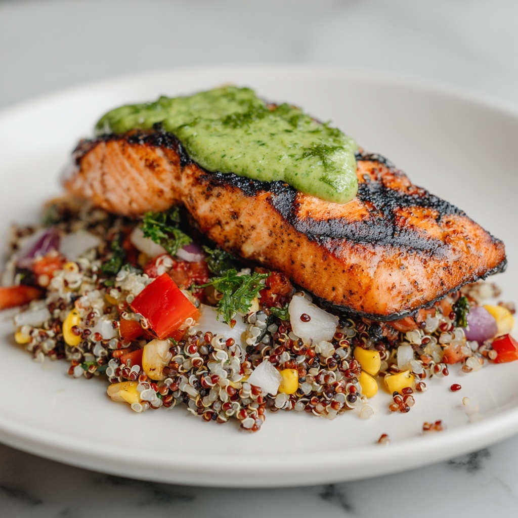Grilled Salmon with Quinoa Salad Recipe - Recipe Image