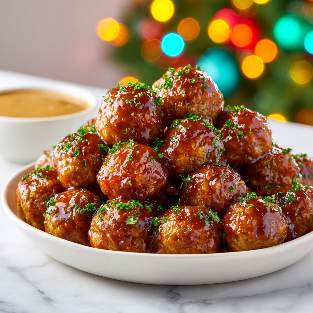Juicy Korean-Style BBQ Meatballs with Spicy Mayo Sauce Recipe - Recipe Image