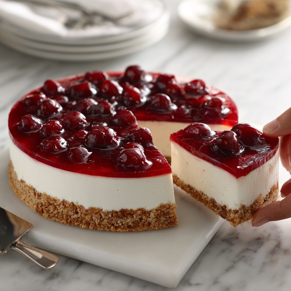 No-Bake Cherry Cheesecake Bars Recipe - Recipe Image