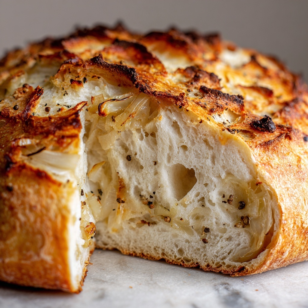 Caramelized Onion & Gouda Sourdough Recipe - Recipe Image