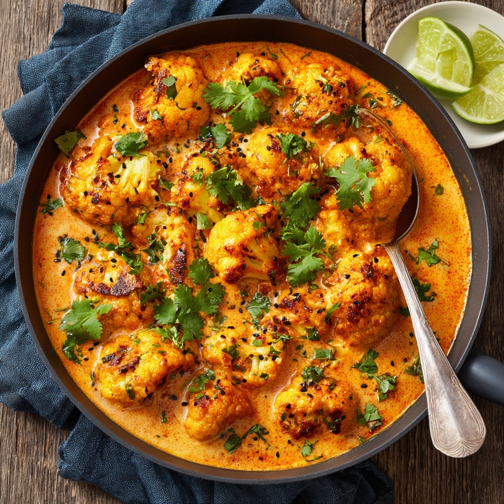 Spice-Roasted Cauliflower in Coconut Tomato Sauce with Lentils Recipe - Recipe Image