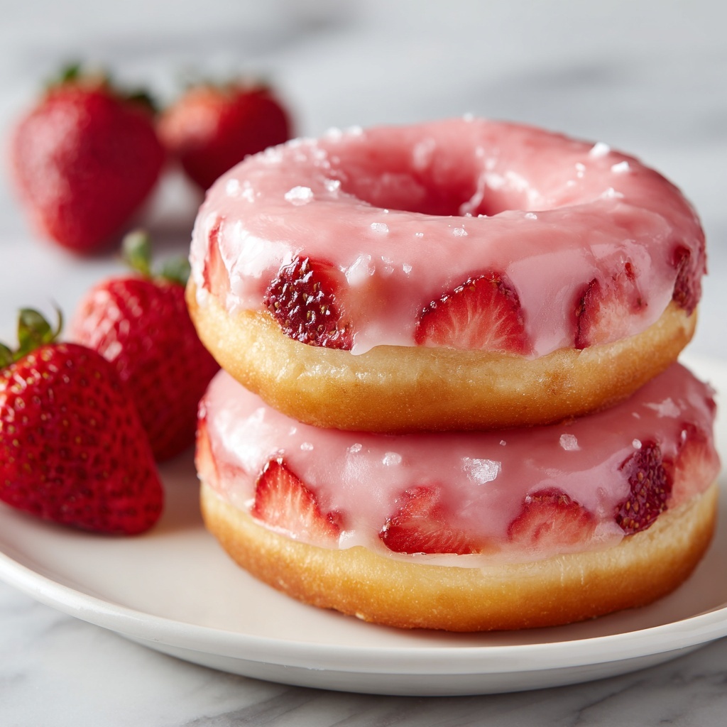 Strawberry Cake Donuts Recipe - Recipe Image