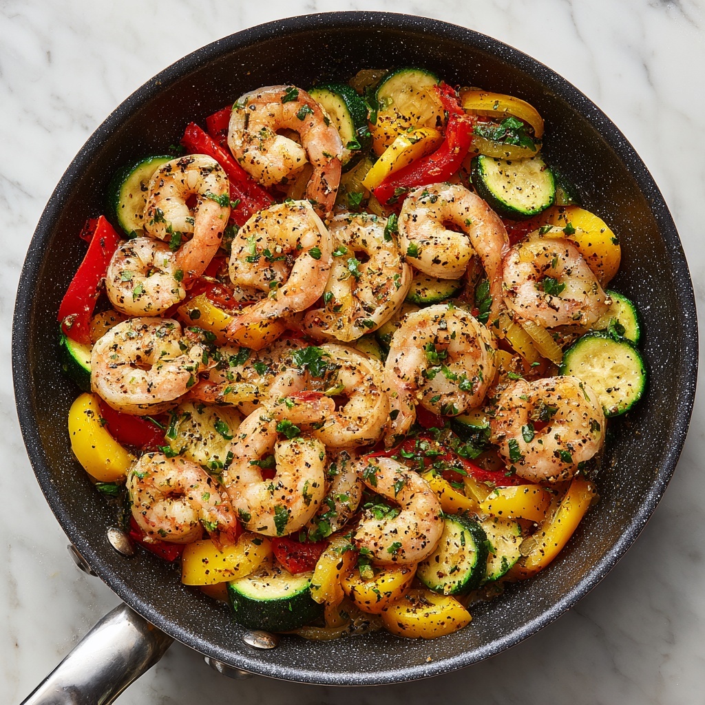 Easy Shrimp Vegetable Skillet Recipe - Recipe Image