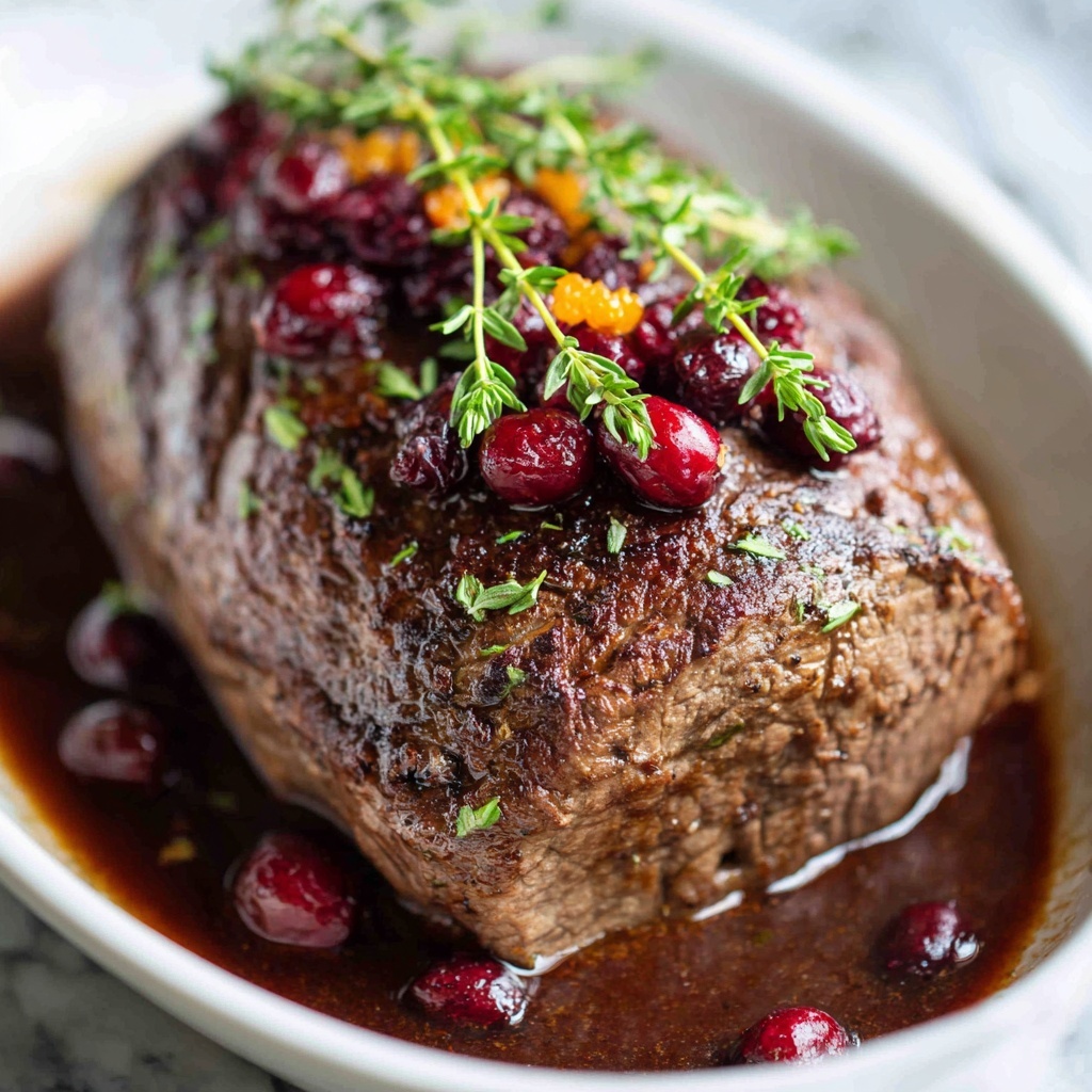 Cranberry Balsamic Ribeye Roast Recipe - Recipe Image