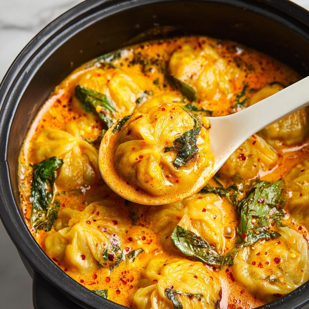 Soup Dumplings in Thai Red Curry Sauce Recipe - Recipe Image