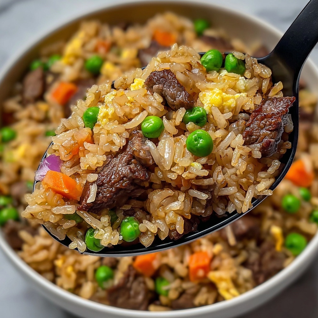 Onion Beef Fried Rice Recipe - Recipe Image