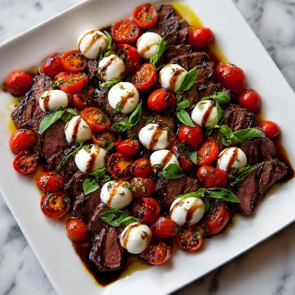 Grilled Balsamic Flank Steak Caprese Recipe - Recipe Image