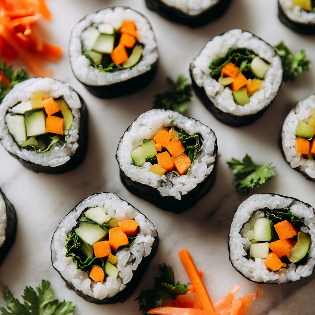 Veggie Sushi Rolls with Soy Dipping Sauce Recipe - Recipe Image