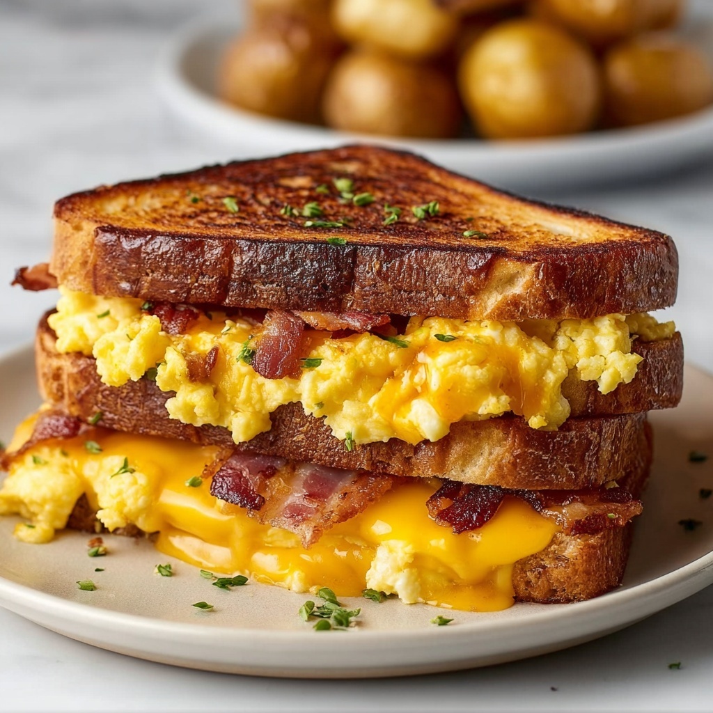 Breakfast Grilled Cheese with Eggs Recipe - Recipe Image