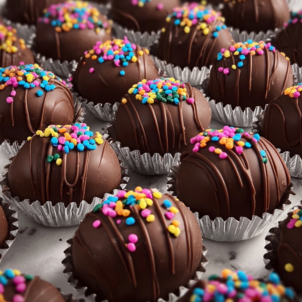 Chocolate-Covered Christmas Cake Puffs Recipe - Recipe Image