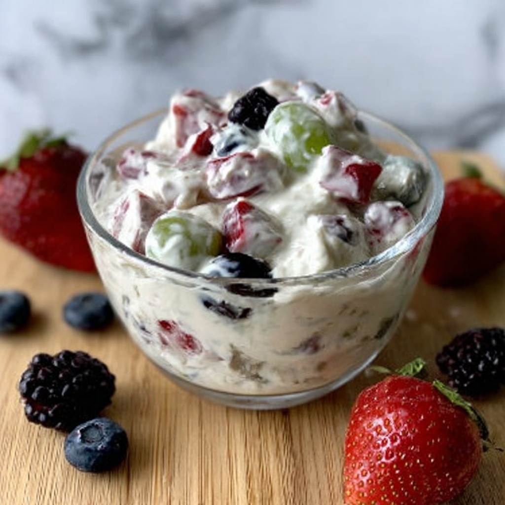 Cheesecake and Fruit Salad Recipe - Recipe Image