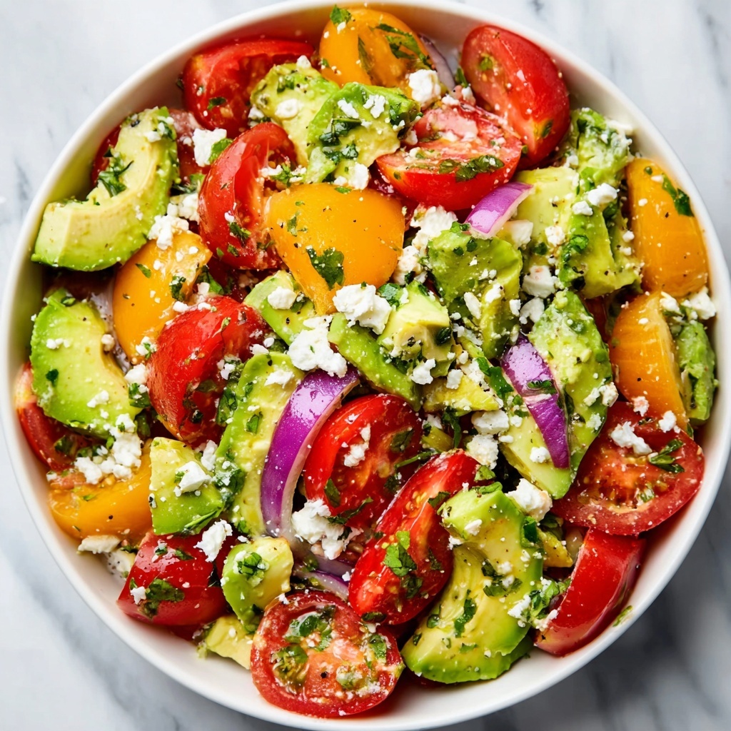 Cucumber Tomato Avocado Salad Recipe - Recipe Image