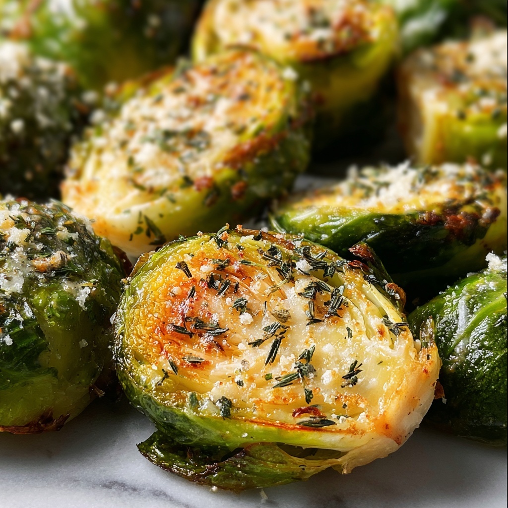 Garlic Parmesan Roasted Brussels Sprouts Recipe - Recipe Image