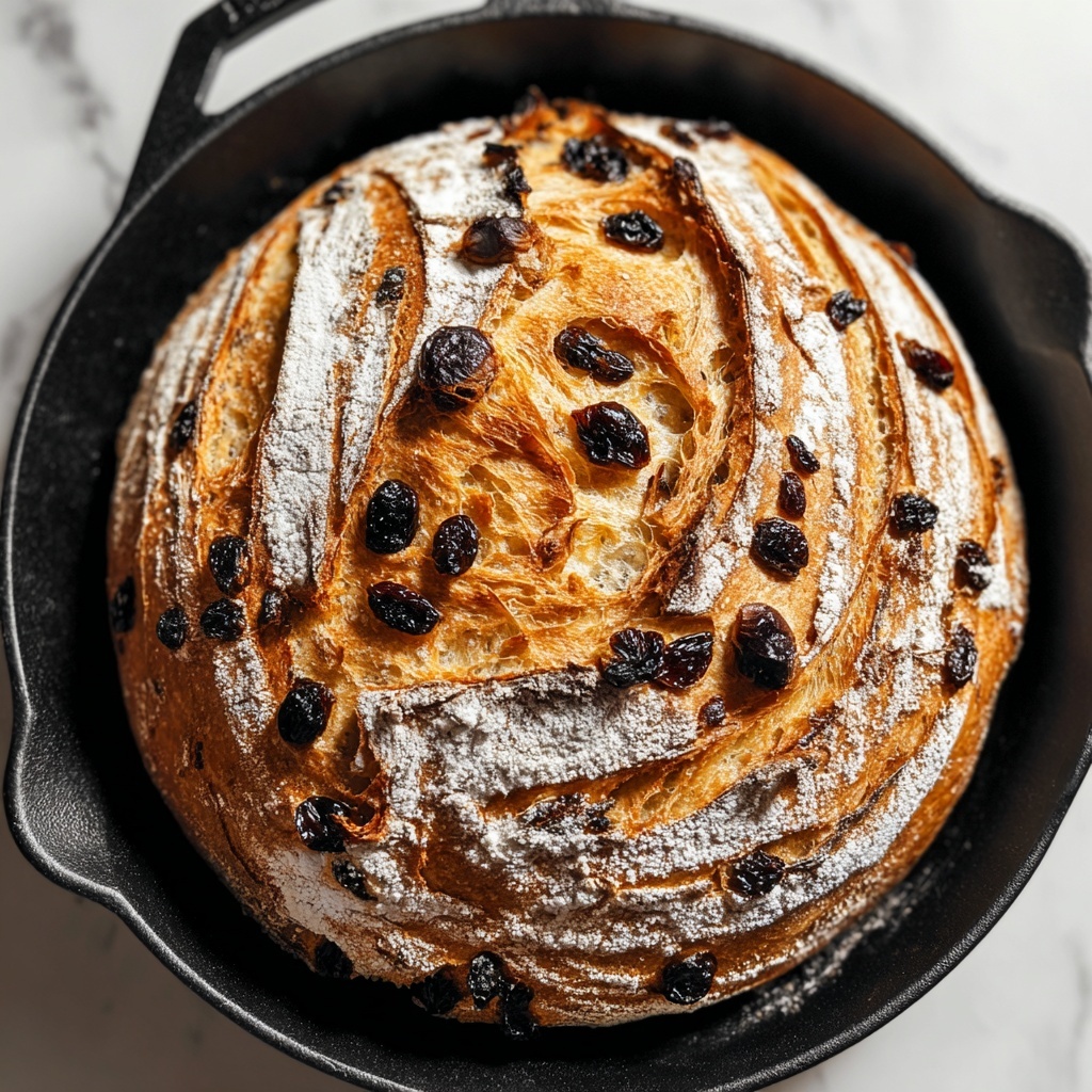 No Knead Cinnamon Raisin Bread Recipe - Recipe Image