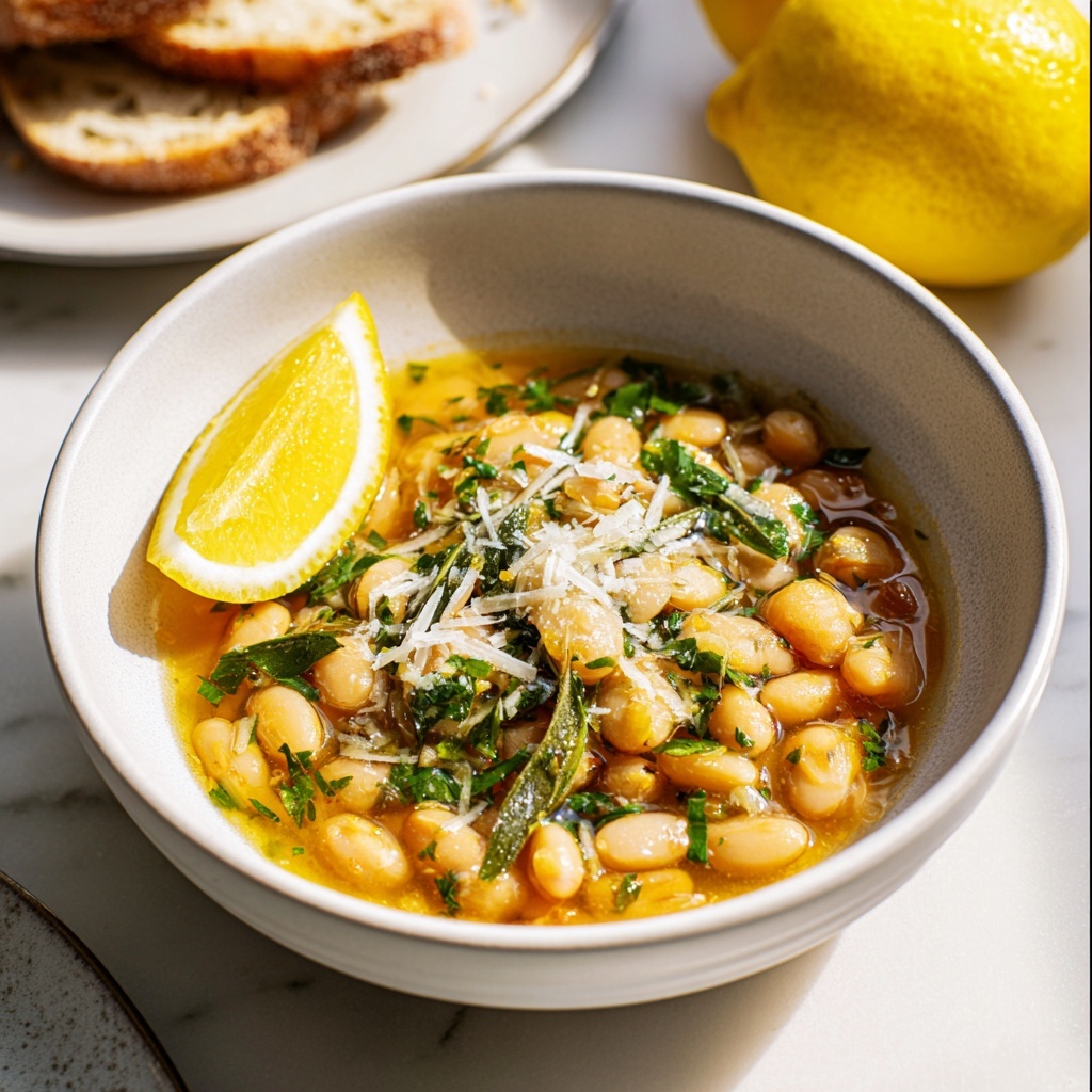 Brothy White Beans with Parmesan and Lemon Recipe - Recipe Image