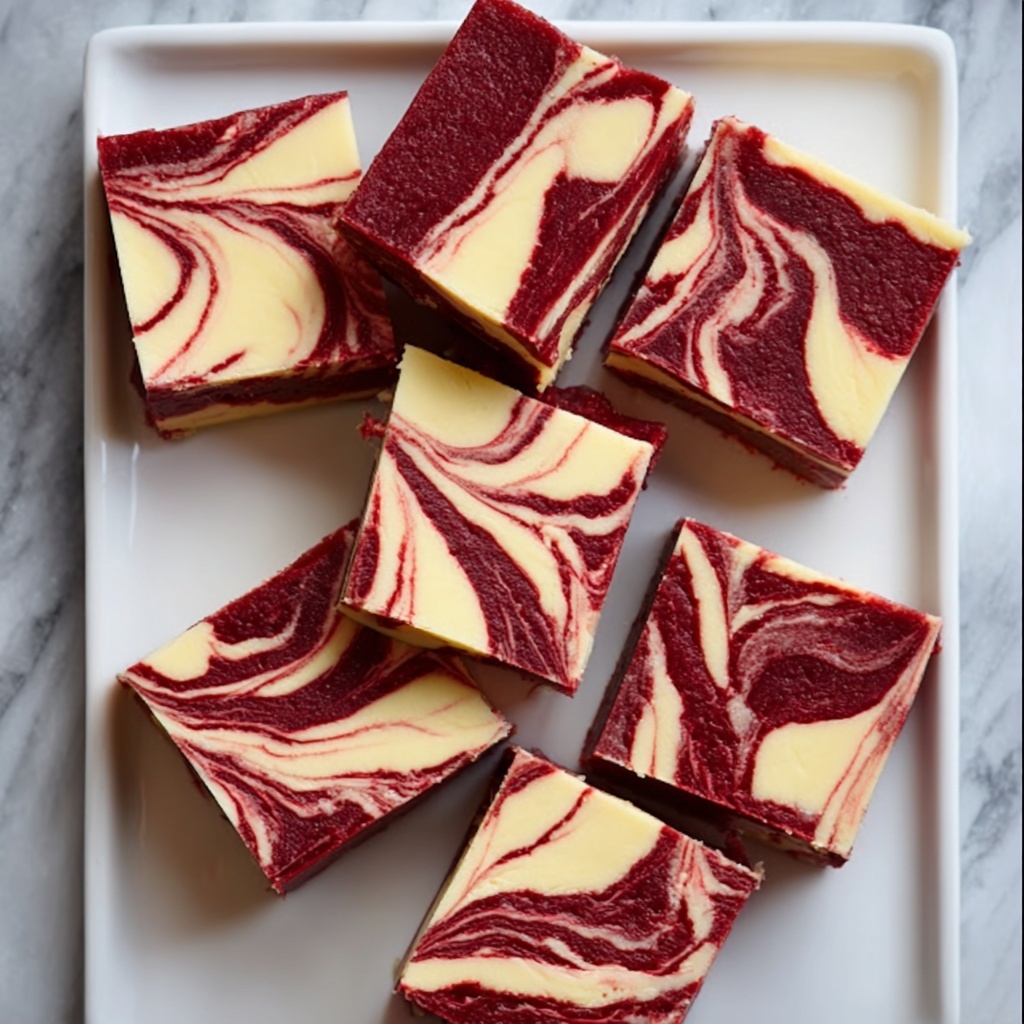 Red Velvet Brownies with Vanilla Cheesecake Swirl Recipe - Recipe Image