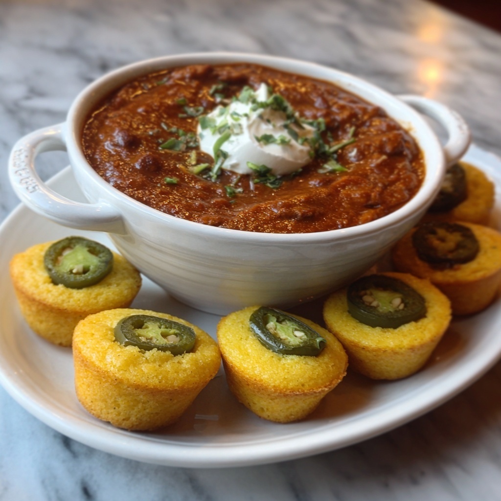 Chili and JalapeƱo Cheddar Cornbread Minis Recipe - Recipe Image
