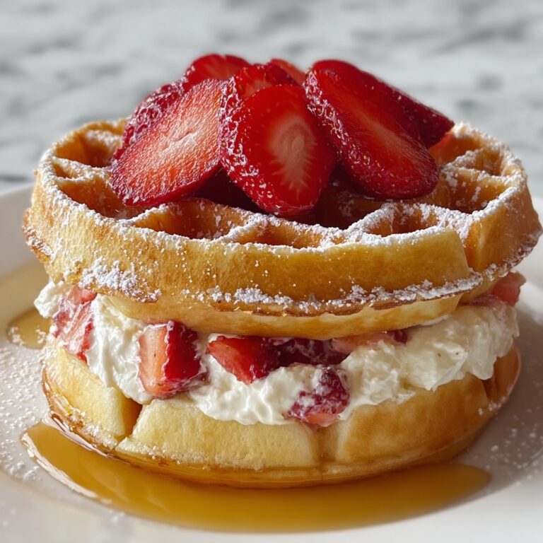 Strawberry Cheesecake Stuffed Waffles Recipe