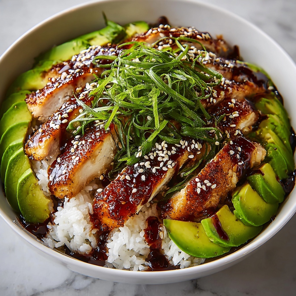 Teriyaki Chicken with Avocado Rice Recipe - Recipe Image