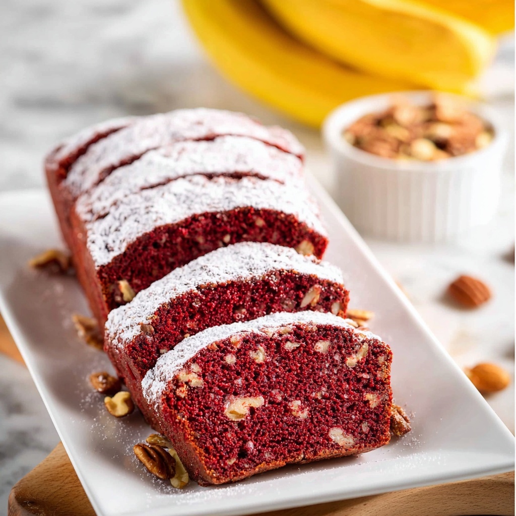 Red Velvet Banana Bread Recipe - Recipe Image