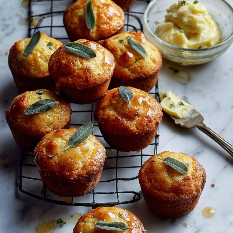 Cheddar Apple Cornbread Muffins with Maple Sage Butter Recipe