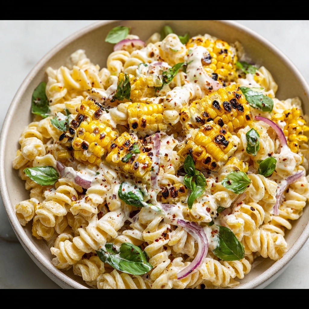 Creamy Street Corn Pasta Salad Recipe - Recipe Image