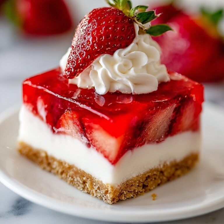 Jello Pretzel Salad with Fresh Strawberries and Cream Cheese Layer Recipe