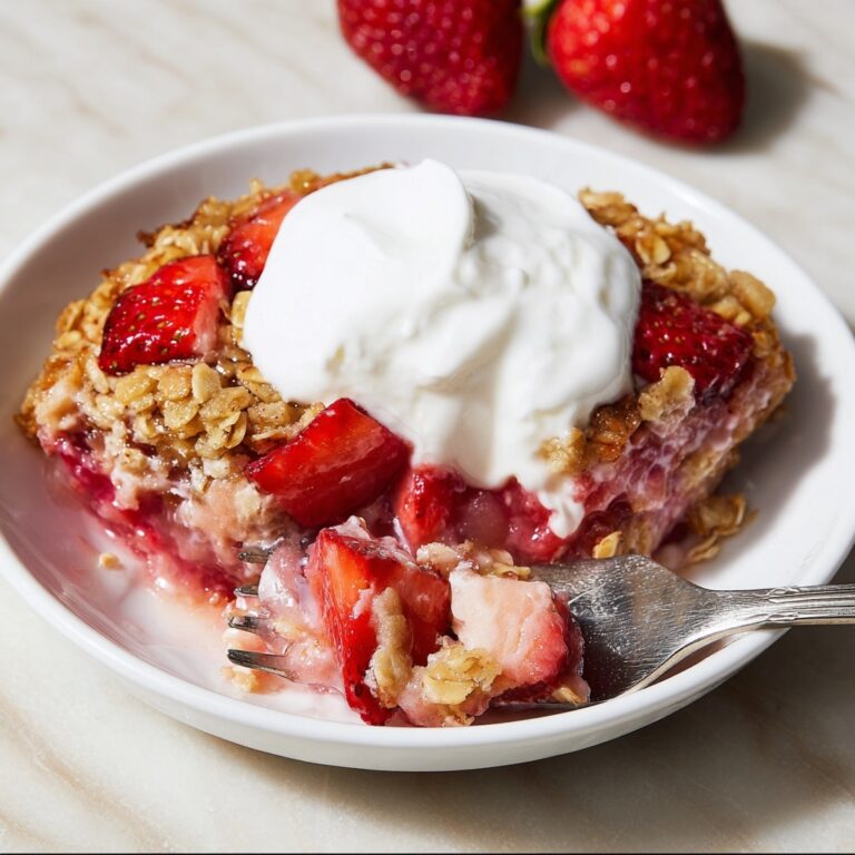 Strawberry Rhubarb Baked Oatmeal Recipe