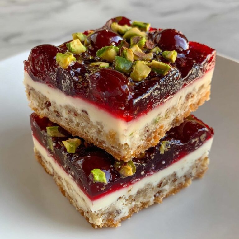 Cherry Pistachio Cheesecake Bars Recipe