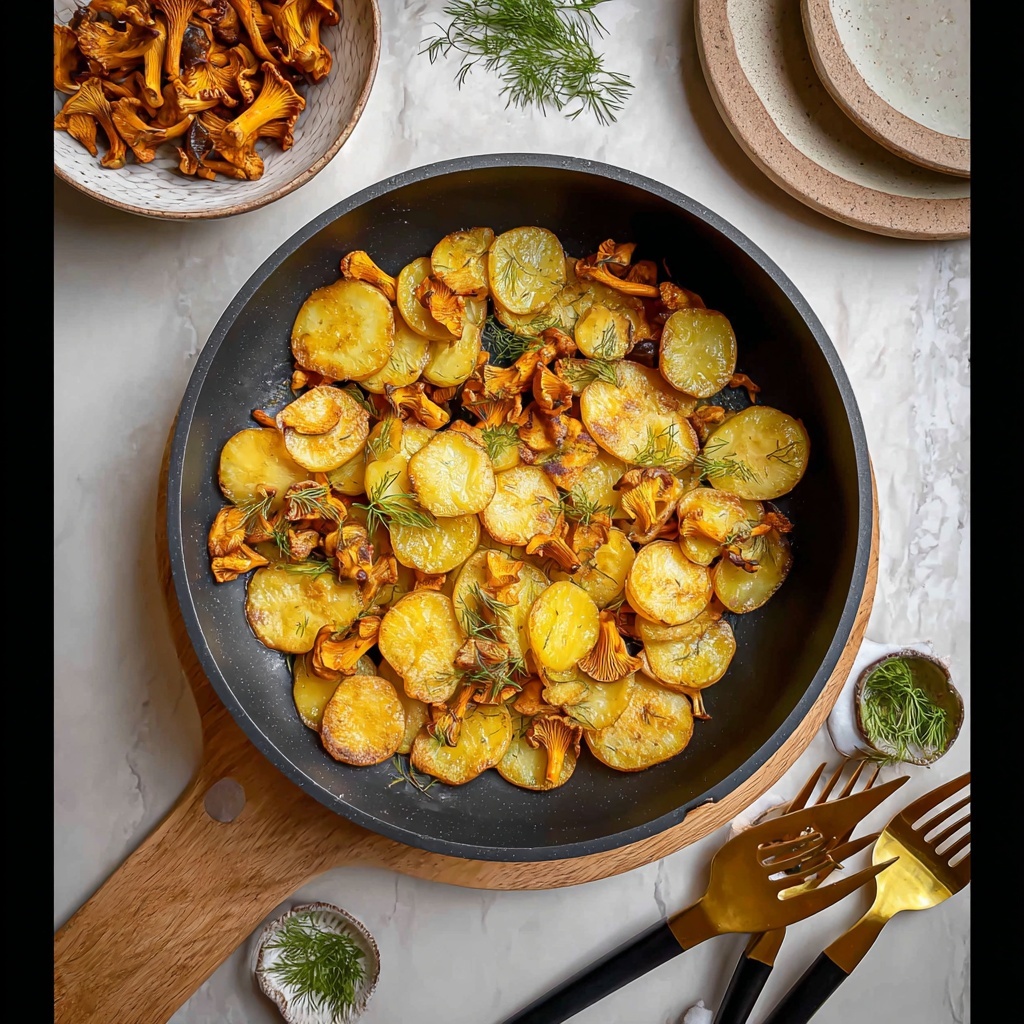 Pan-Fried Potatoes with Chanterelles Recipe - Recipe Image