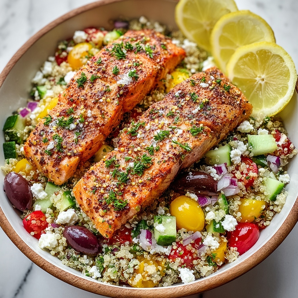 Greek Salmon Quinoa Salad Recipe - Recipe Image