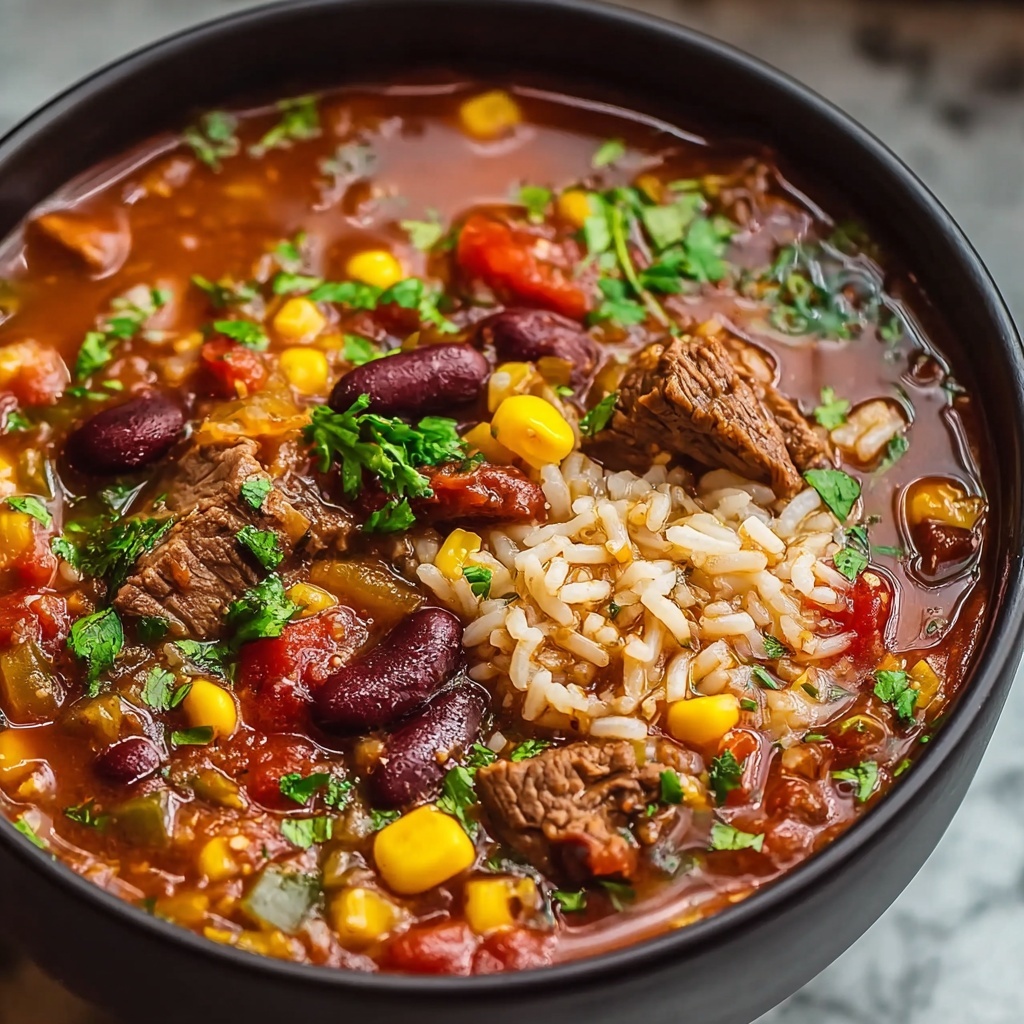 Mexican Beef and Rice Soup Recipe - Recipe Image