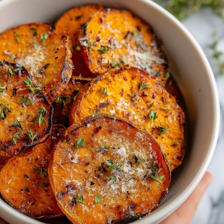 Roasted Sweet Potatoes with Garlic and Parmesan Recipe